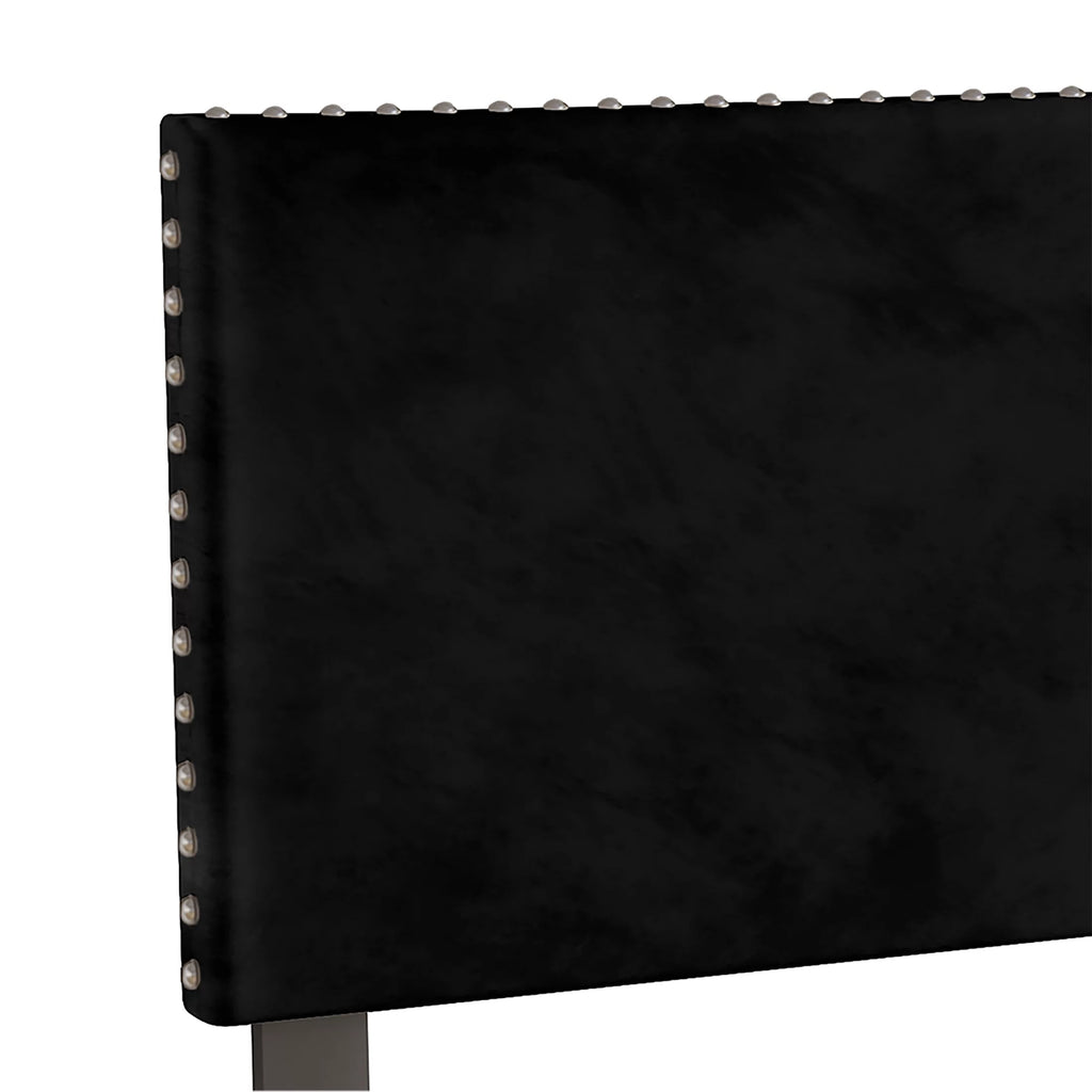 Black Velvet Upholstered Headboard A650135