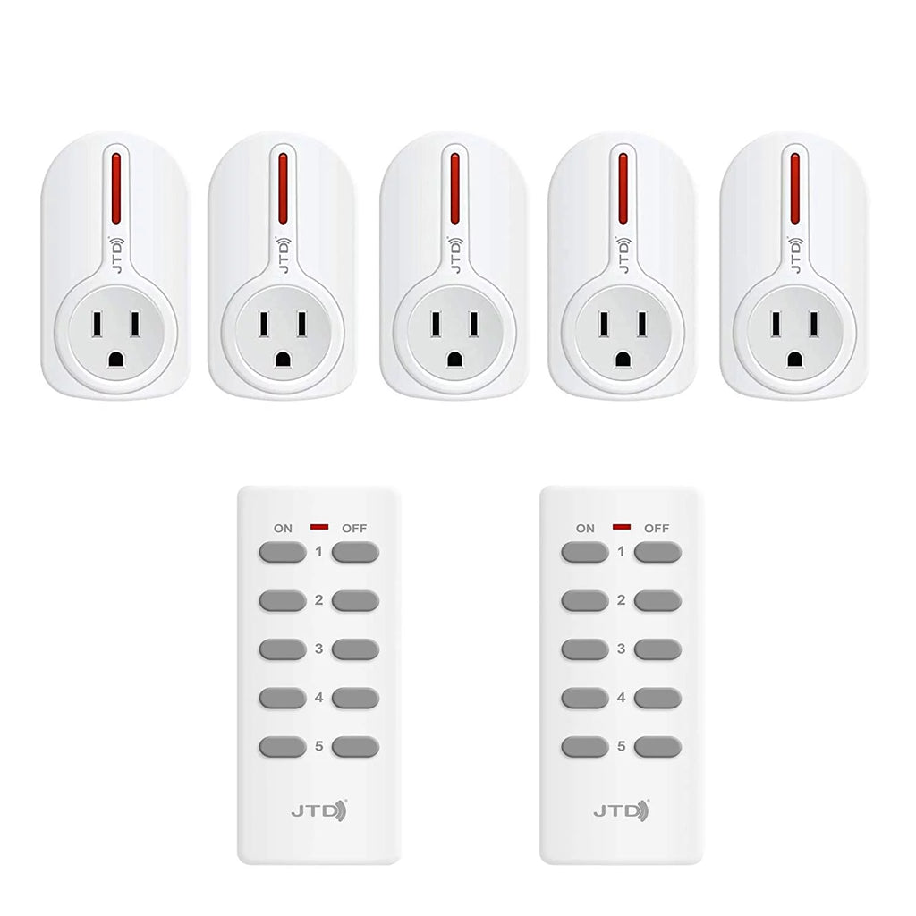 5 Pack Remote Control Outlet Switch with 2 Remotes G242