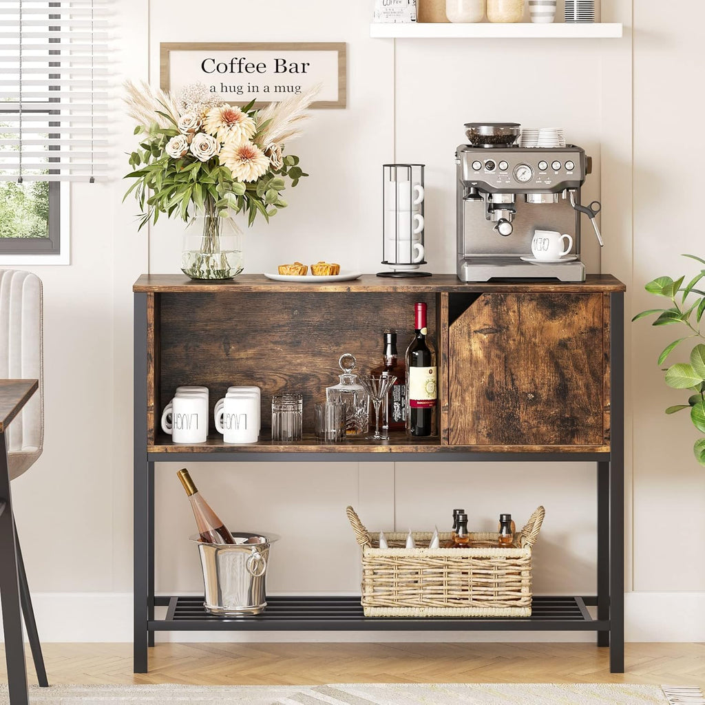 Gray Kitchen Sideboard with Adjustable Shelves P55919