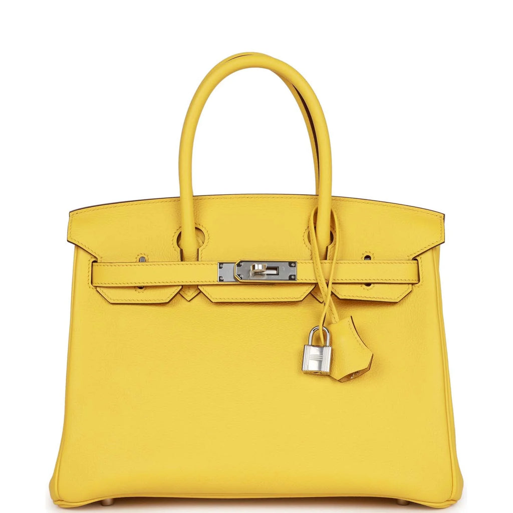 Birkin 30 Jaune de Naples Taurillon Novillo Palladium Hardware V543