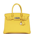 Birkin 30 Jaune de Naples Taurillon Novillo Palladium Hardware V543
