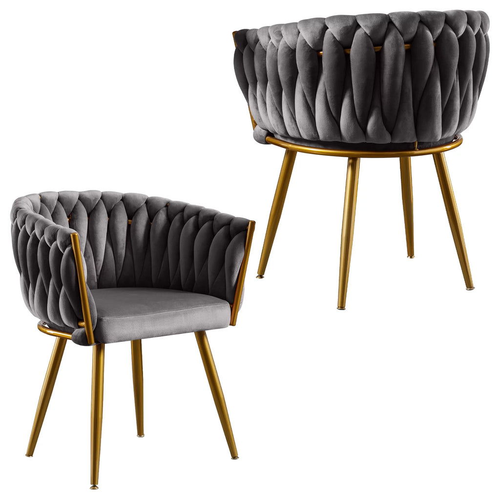 Velvet Dining Chairs Set of 2 Dark Grey S865