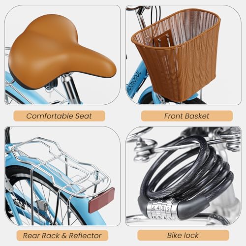 24 26 inch 7 Speed Step Through Bicycle with Front Basket S3626