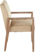 Crushed Brown Velvet White Washed Wood Dining Arm Chair Set of 2 K415