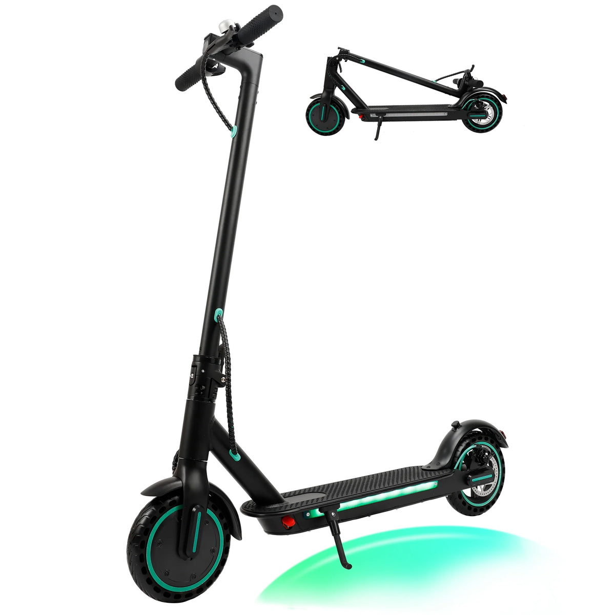 Electric Scooter Adults 350W Motor 8.5" Solid Tires Folding Black V156