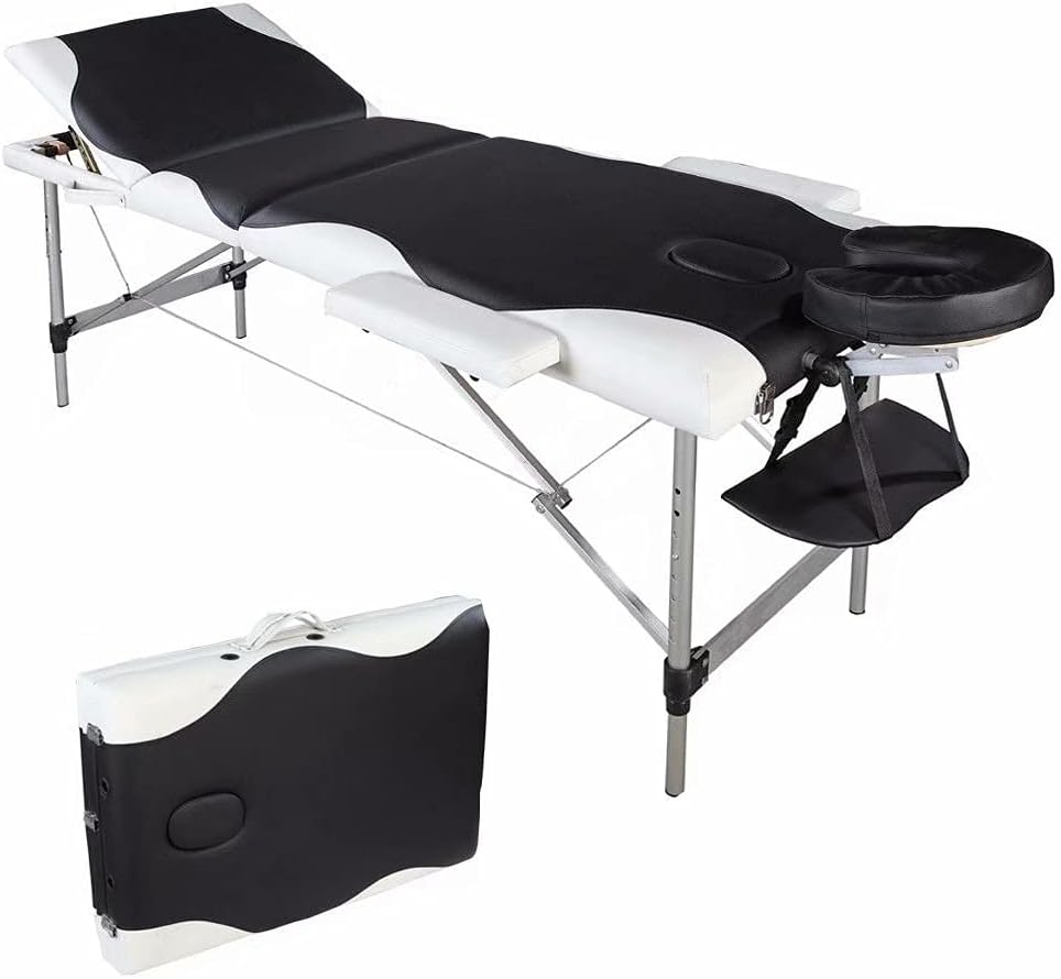 3 Folding Portable Adjustable Massage Table with Carrying Case C431551