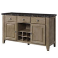 Oak 3 Drawer 2 Door Wood Sideboard Cabinet L529388