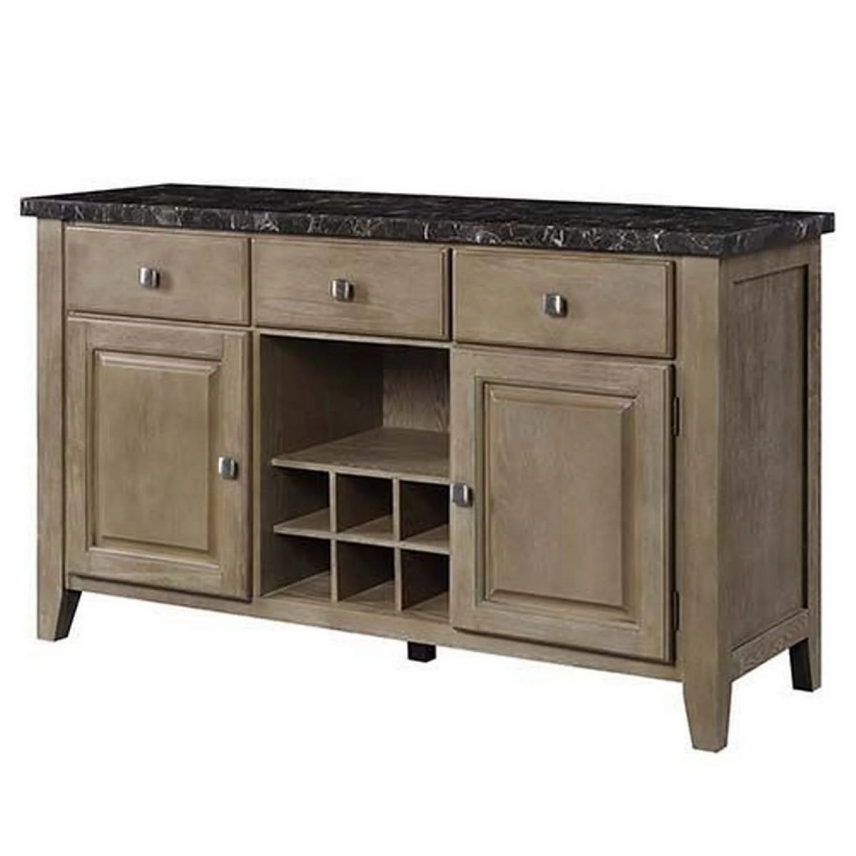 Oak 3 Drawer 2 Door Wood Sideboard Cabinet L529388