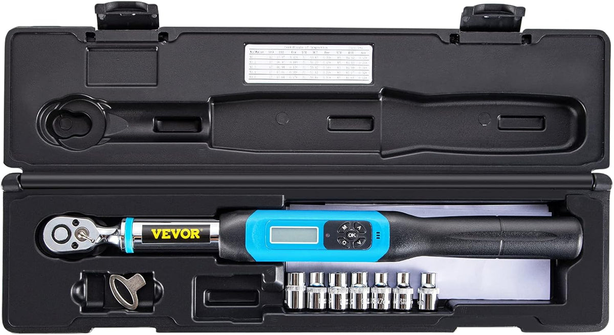 3/8 Drive Digital Torque Wrench with Socket Set & Case Q82827