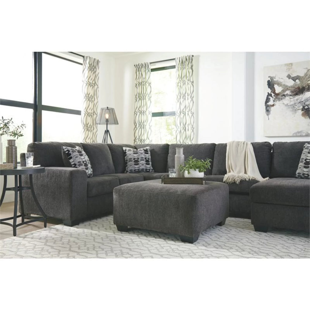 Gray Oversized Fabric Accent Ottoman B885911