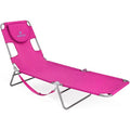 Blue Folding Reclining Outdoor Chaise Lounger A14497