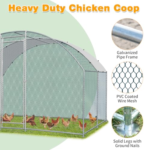 13×10FT Walk-in Galvanized Metal Chicken Coop with Waterproof Anti-UV Cover C50681