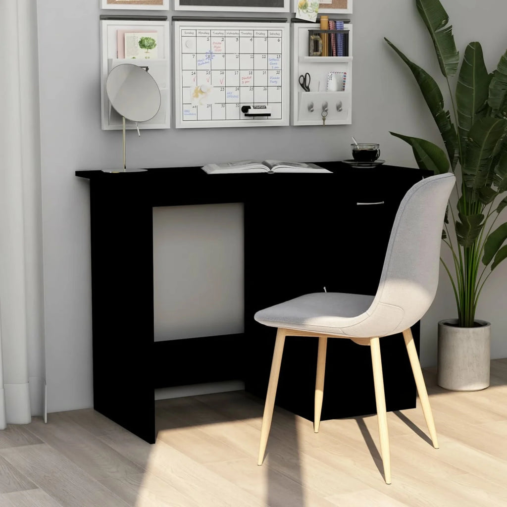 Black Computer Desk with Storage Drawer and Door Cabinet F719109