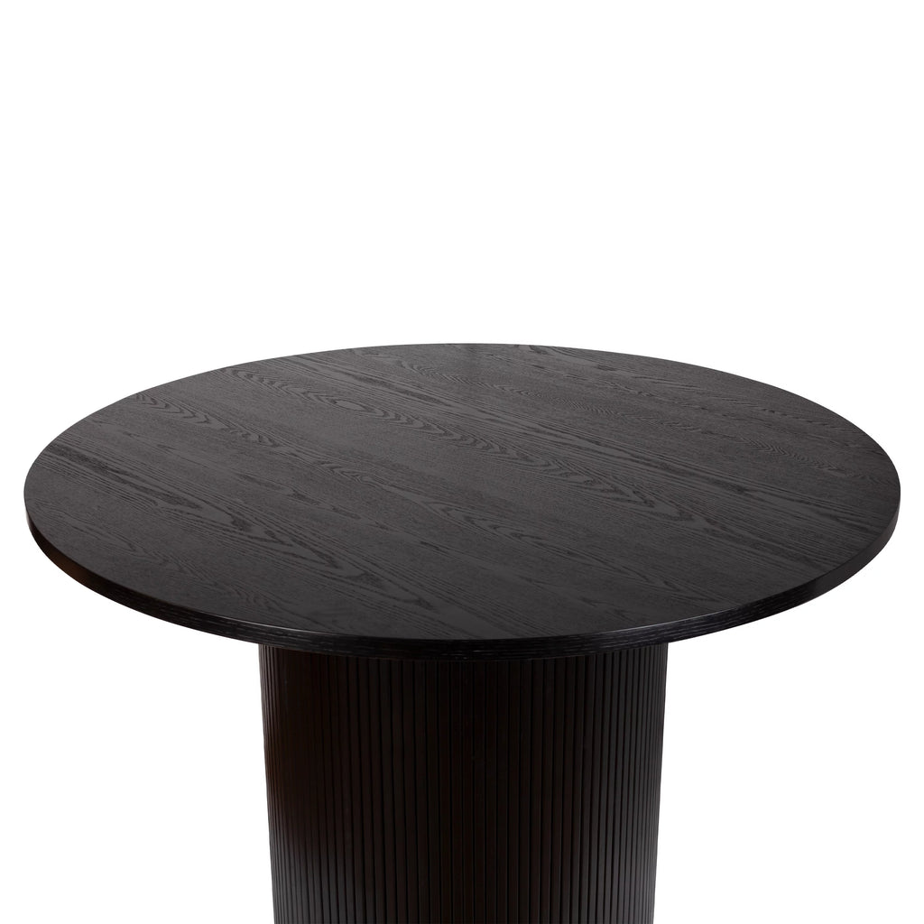 Black Solid Wood Round Dining Table F299