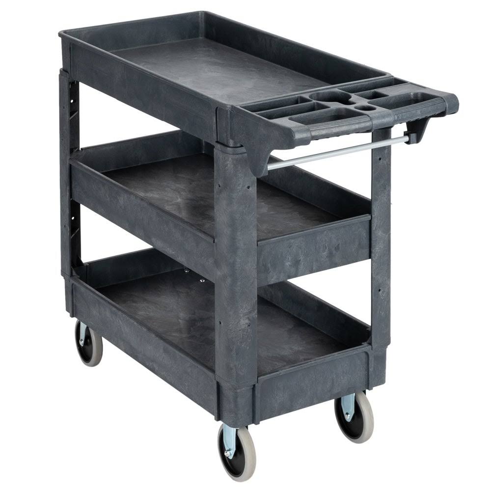 Grey Three-Layer Plastic Storage Trolley U1827