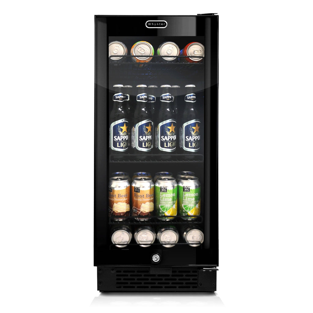 Black Glass 80-Can 3.4 Cu ft. Beverage Refrigerator T3522
