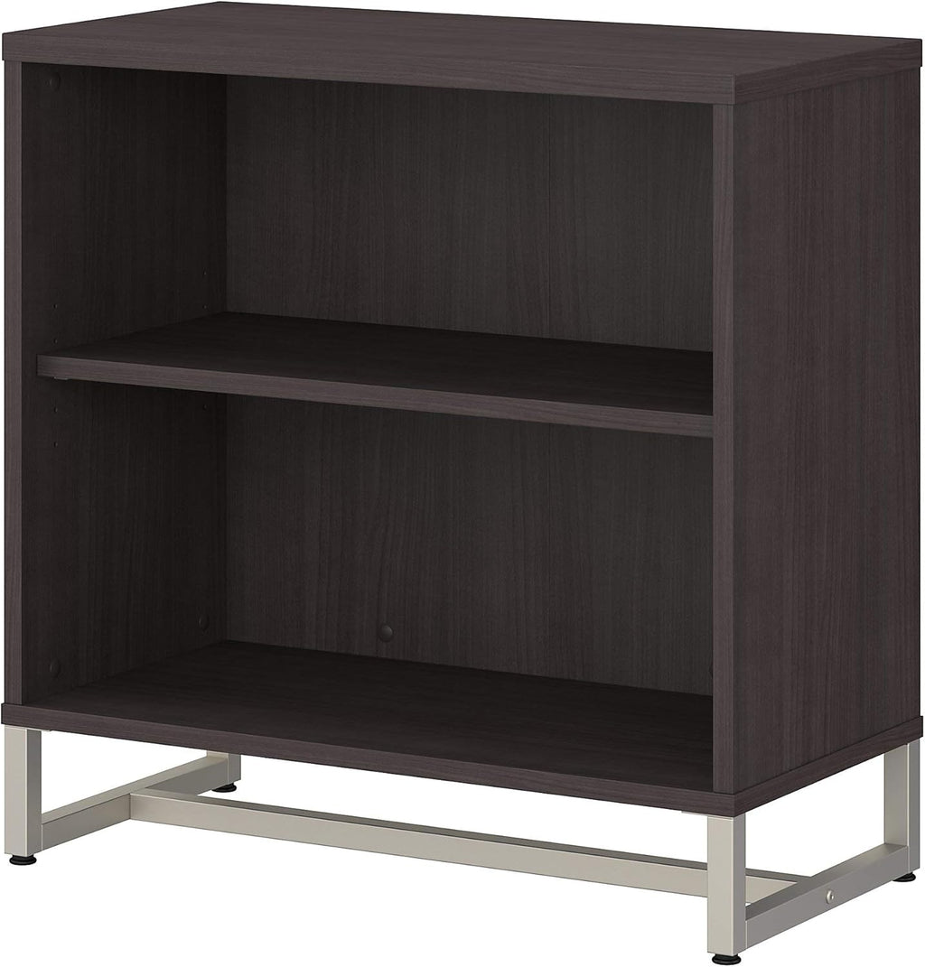 Storm Gray 2 Shelf Bookcase Cabinet Q715651