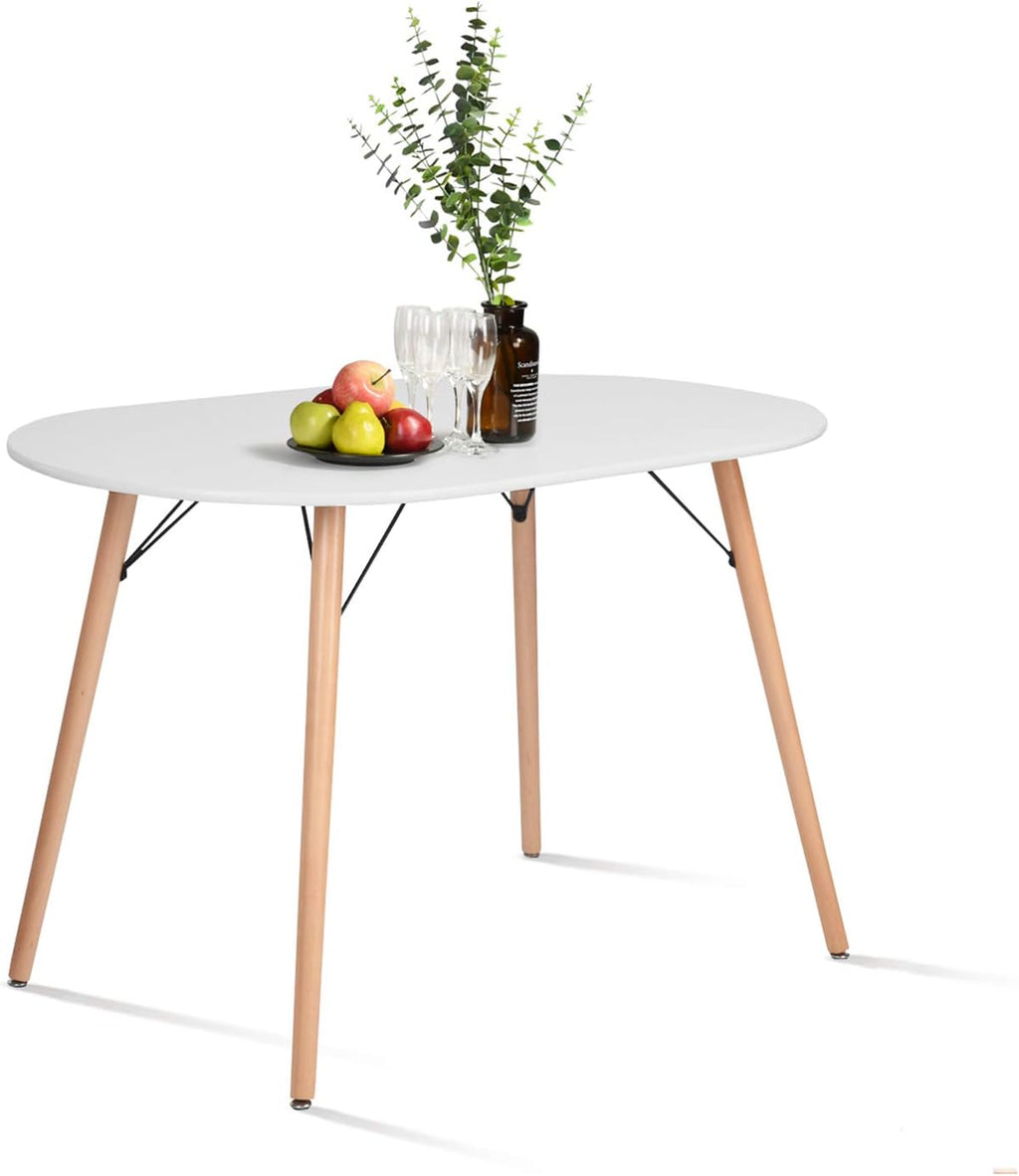 Farmhouse Oval Dining Table White D594