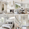 Black 9 Light 2-Tier Iron Chandelier L25155