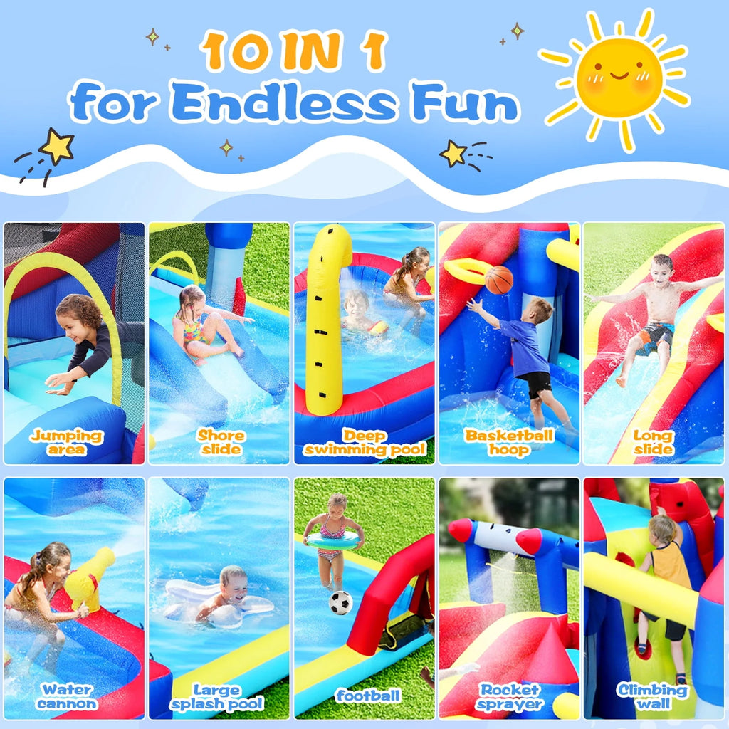 Inflatable Water Park with Splash Pool and Blower F194