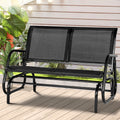 Black Steel Outdoor Glider Bench T174342