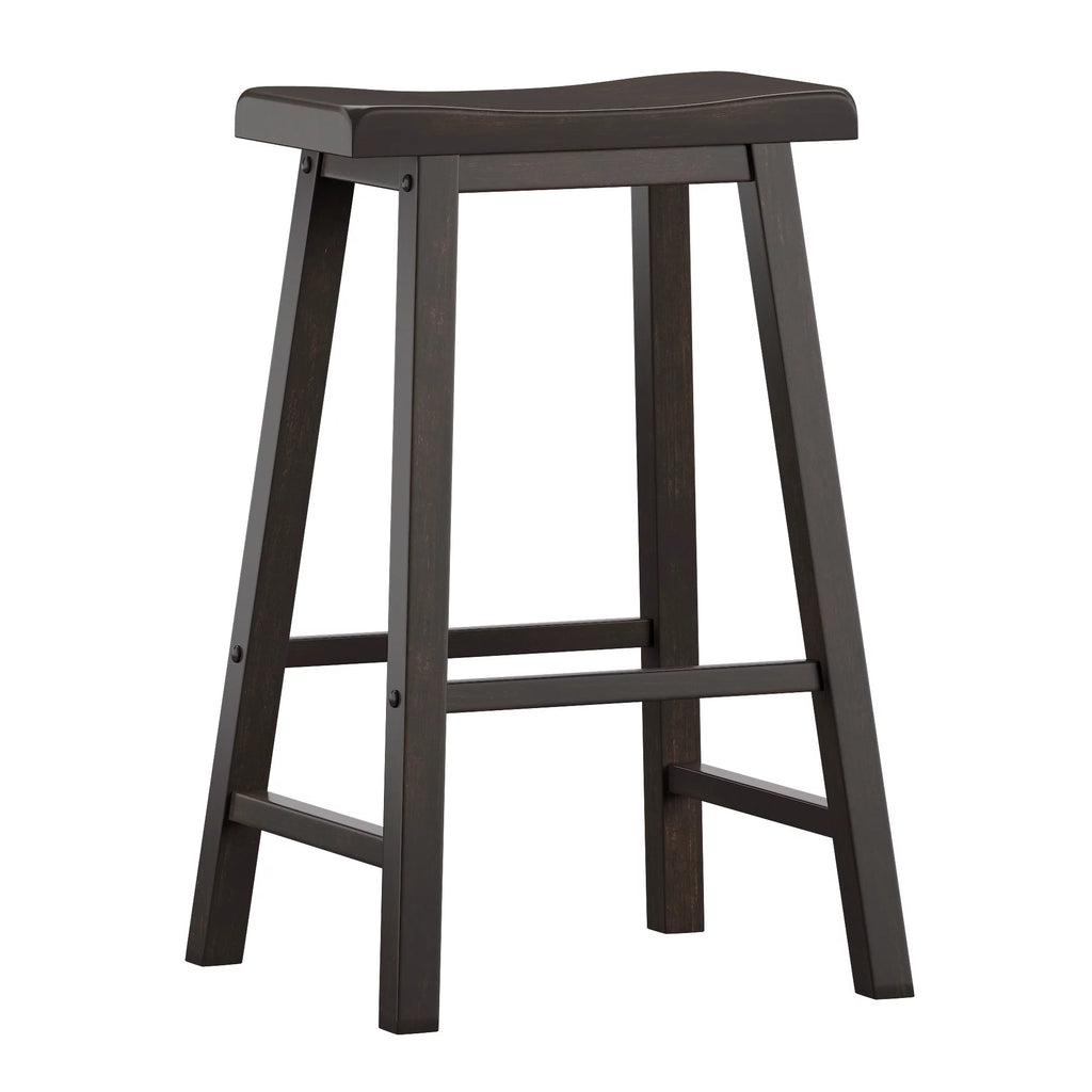 Antique Black 29-inch Backless Saddle Seat Bar Stools, Set of 2 T1309
