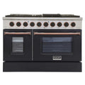 48 In. 6.7 cu ft. Propane Gas Range with Black Door and Rose Gold Accents X606646
