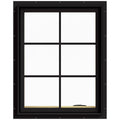 Black Clad Wood Right-Handed Casement Window with Colonial Grids O554