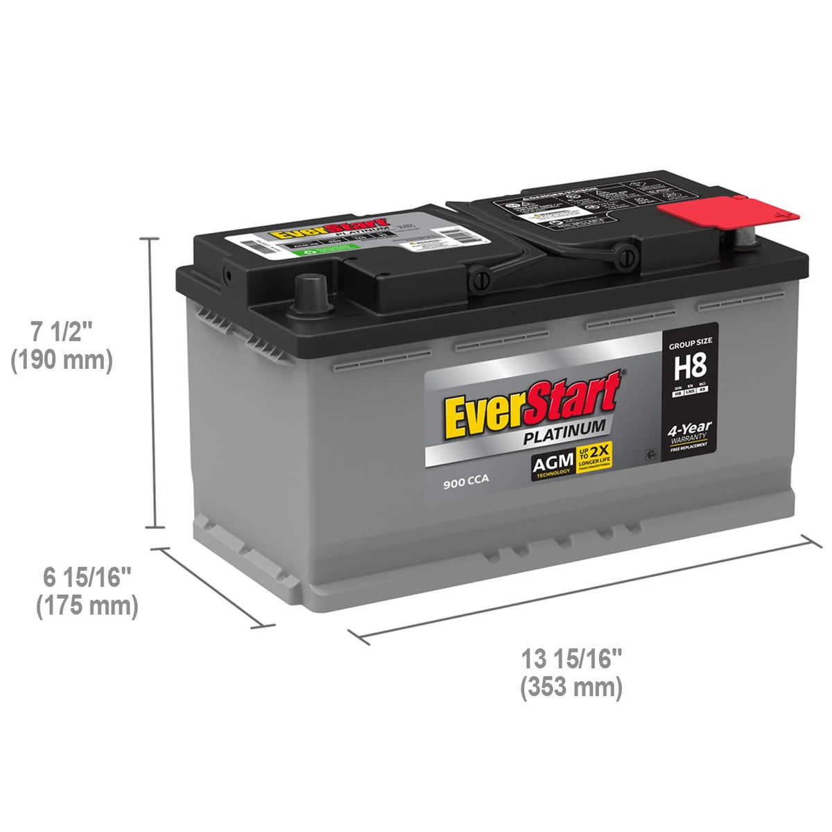 AGM Battery Group Size H8 12 Volt 900 CCA S664149