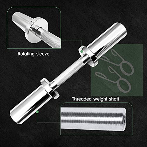 16" Olympic Dumbbell Handles, 150LBS Weight Capacity, 2 Pair Spring Collars Q5818