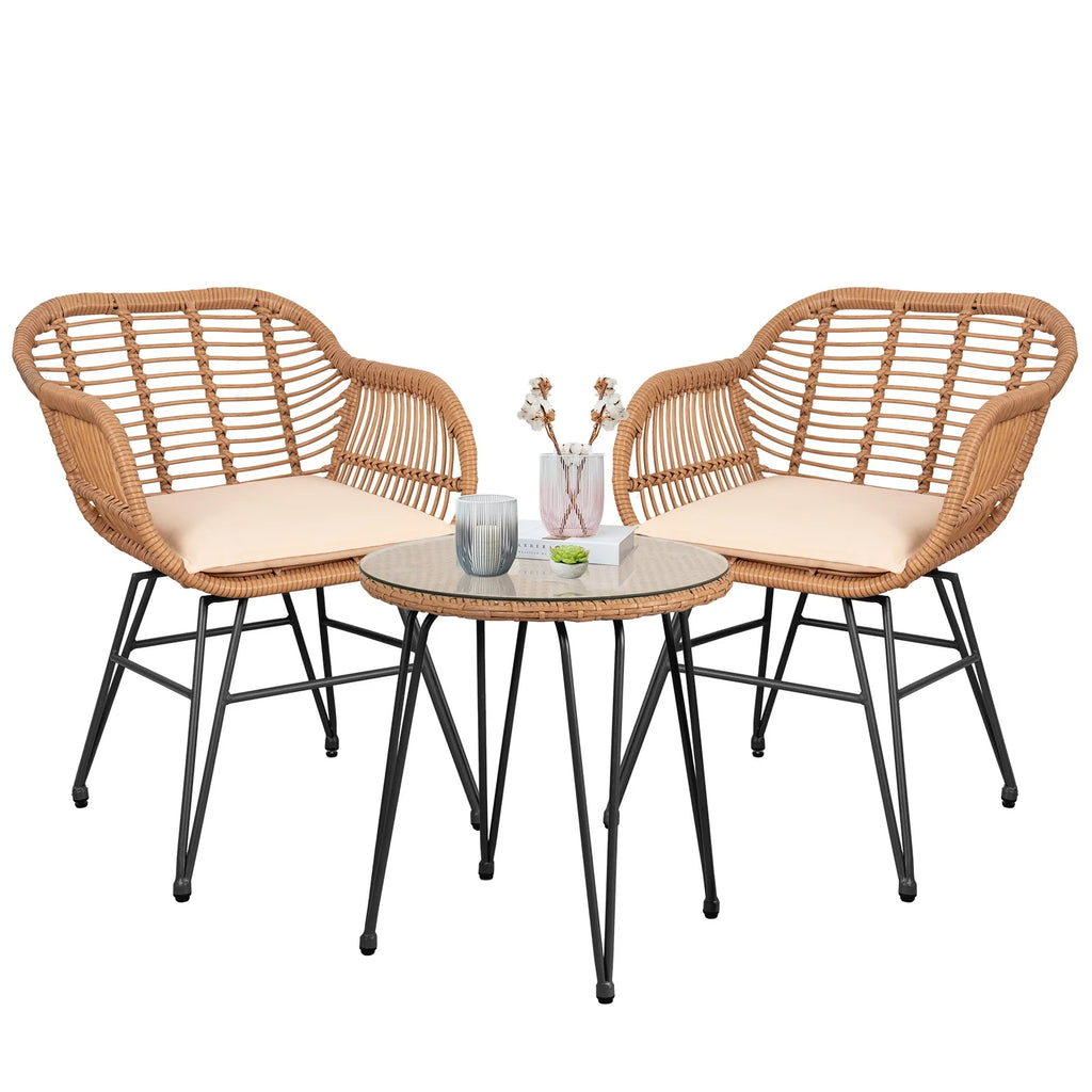 3-Piece Beige Patio Conversation Set U817