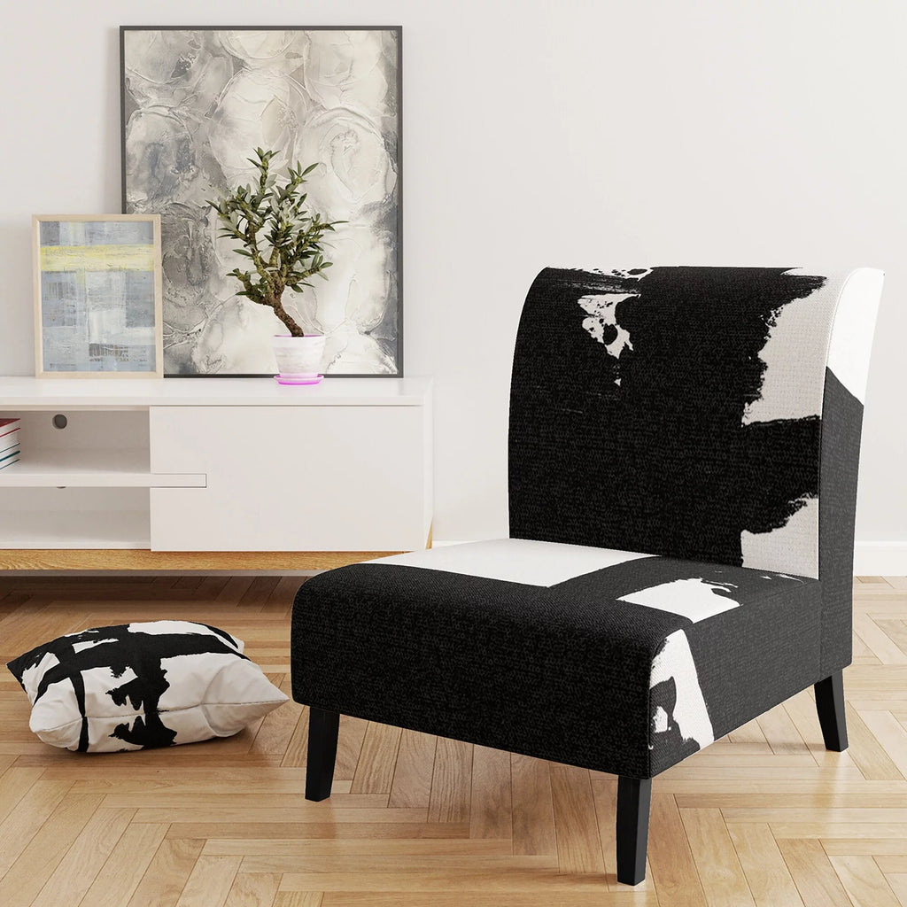 Black & White Upholstered Modern Accent Chair T176