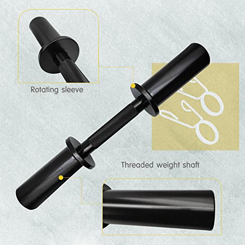 16" Olympic Dumbbell Handles, 150LBS Weight Capacity, 2 Pair Spring Collars Q5818