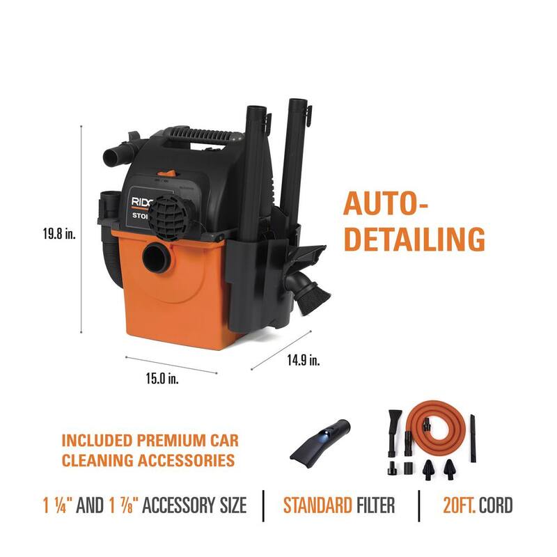 5 Gal. Portable Wet/Dry Shop Vacuum with Car Cleaning Kit C993