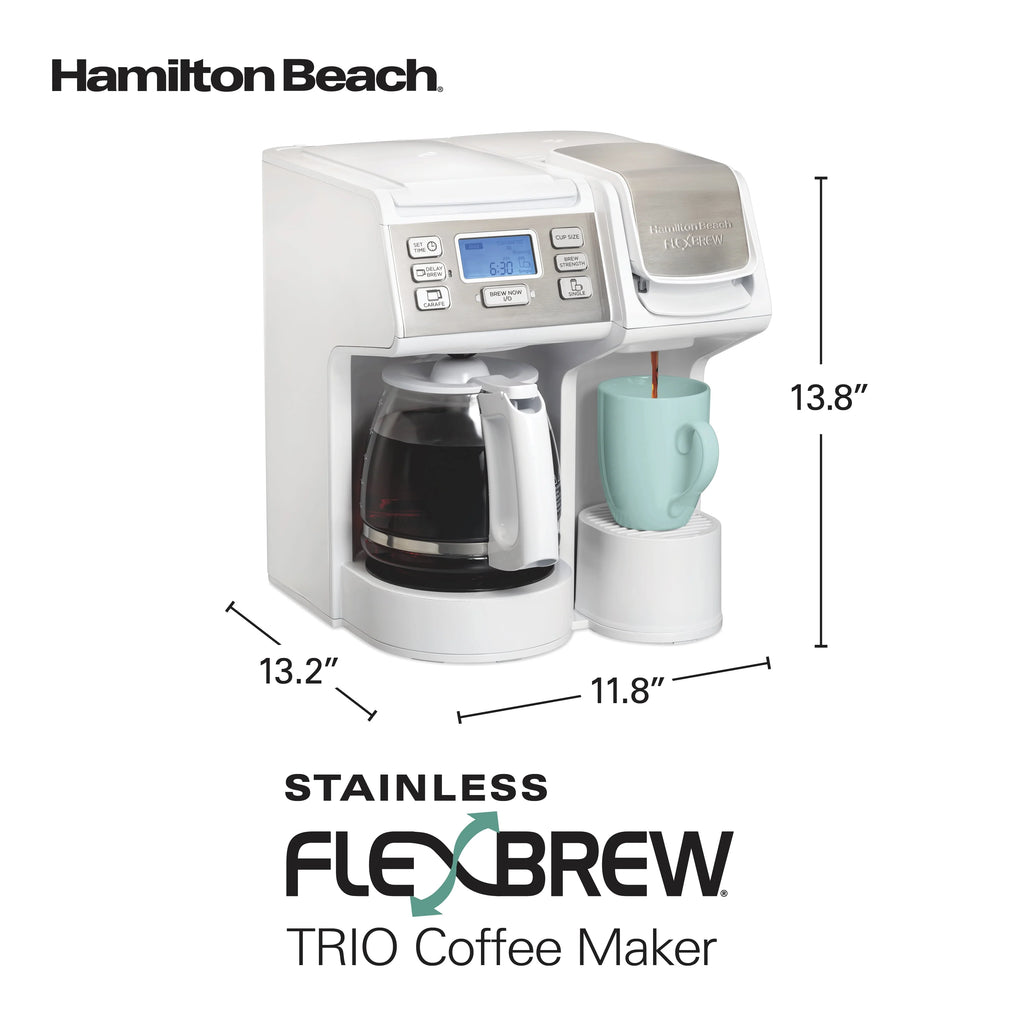 White Stainless Steel Coffee Maker M137878
