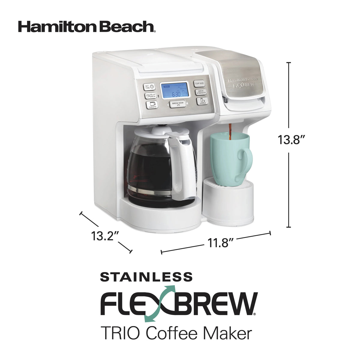 White Stainless Steel Coffee Maker M137878