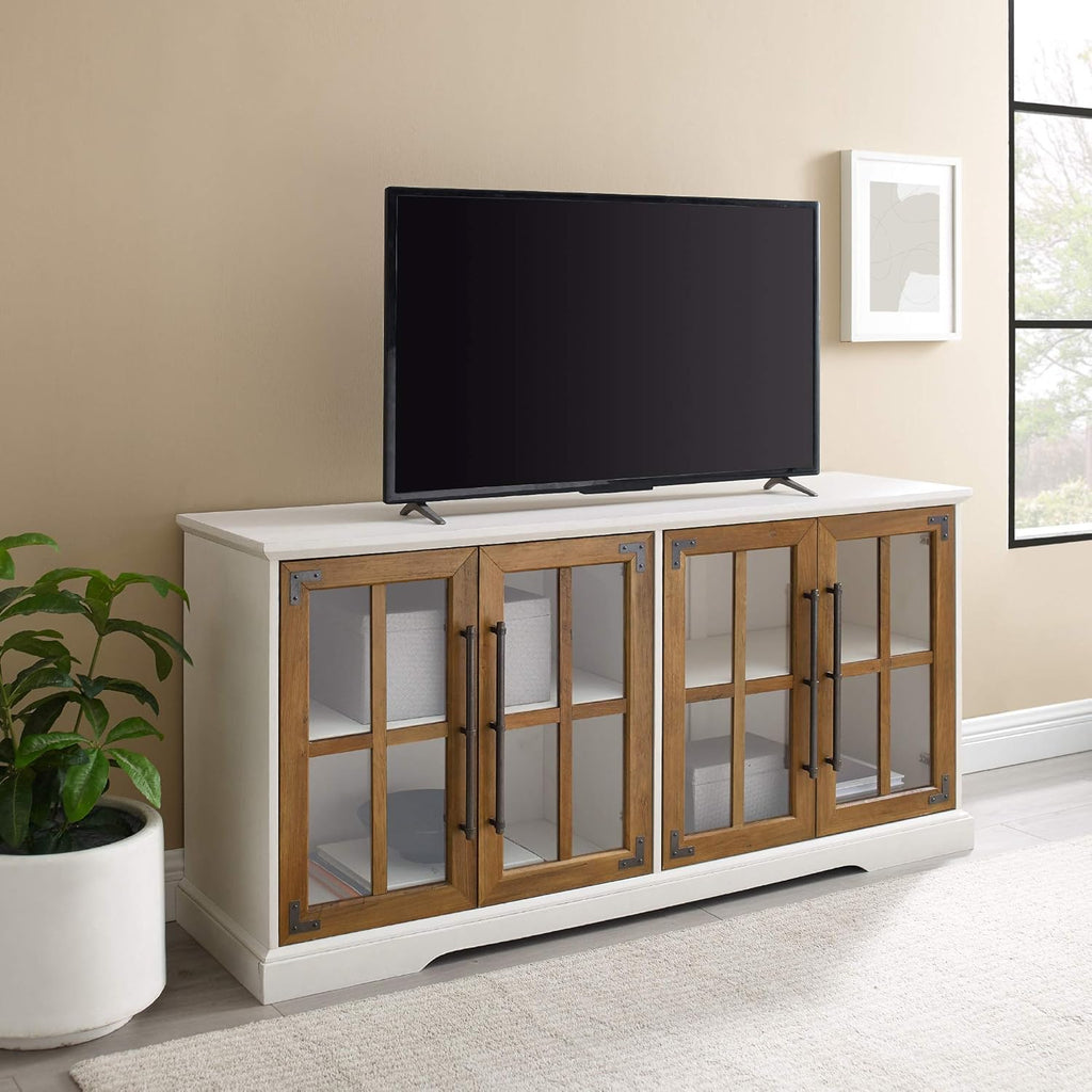 White 48 Inch Wood Buffet Sideboard Storage Cabinet Q8089