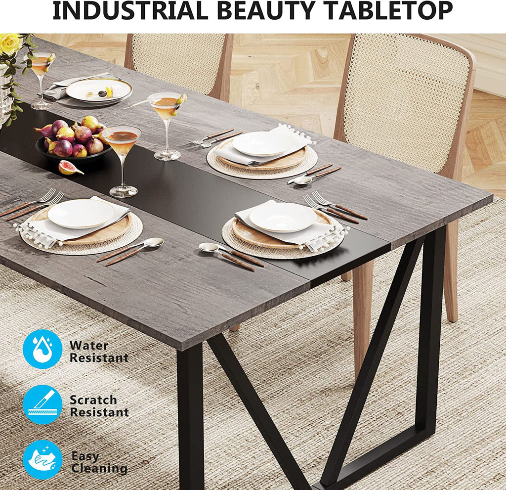 70.8 inch Gray Wood Dining Table X420429
