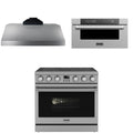 36 Electric Range, Range Hood and Microwave V15819