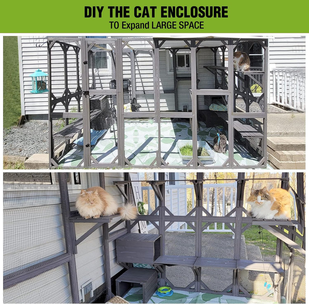 Large Outdoor Cat Enclosure with Door Platform I625034