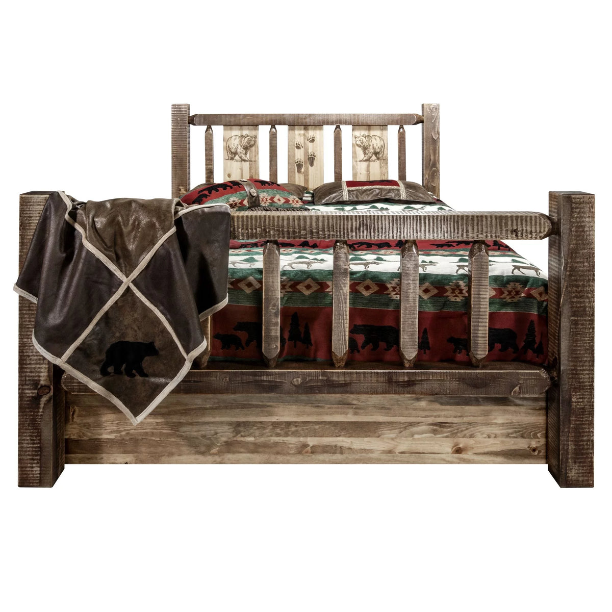 Brown Wood Twin Storage Bed Q5711