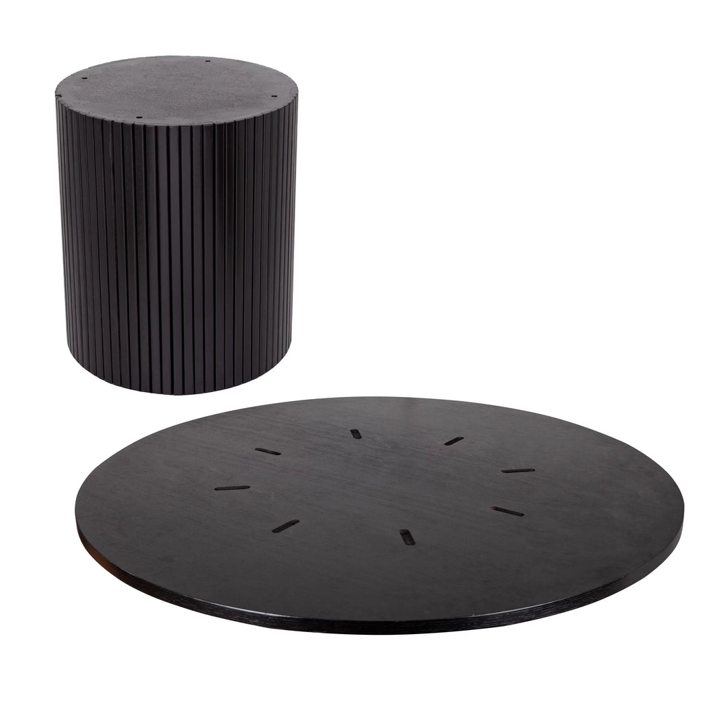 Black Solid Wood Round Dining Table F299