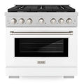 36 5.2 cu. ft. Gas Range with Convection Oven Stainless Steel White Matte Door O615461