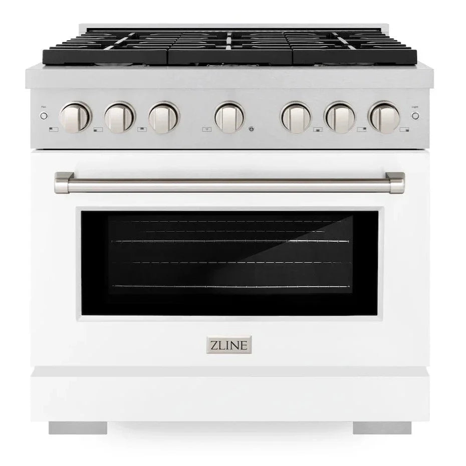 36 5.2 cu. ft. Gas Range with Convection Oven Stainless Steel White Matte Door O615461