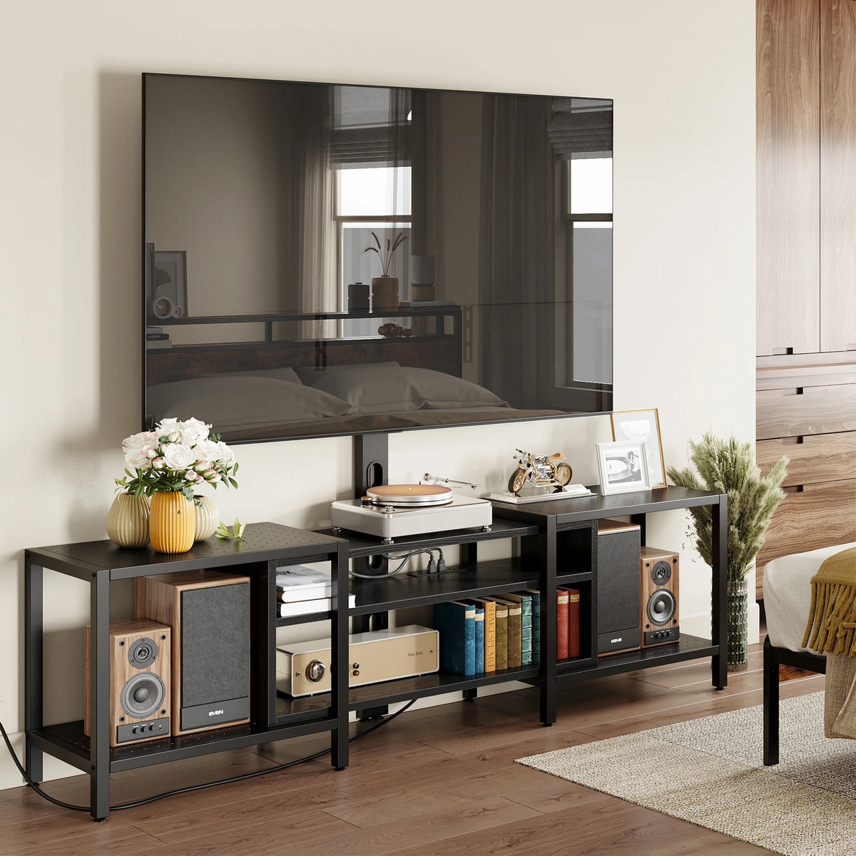 79 Inch TV Stand with Mount and Power Outlet S3554