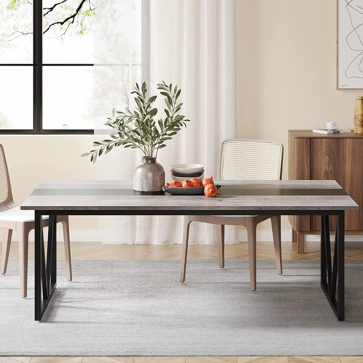 70.8 inch Gray Wood Dining Table X420429
