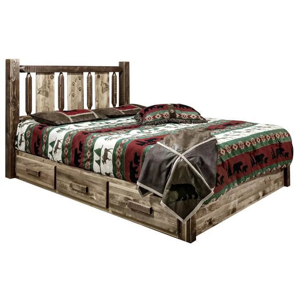 Full Size Platform Bed with Storage S765