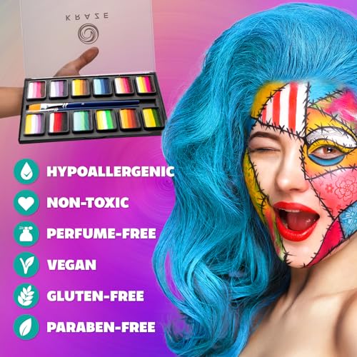 Water Activated Hypoallergenic Face Paint Palette Z361