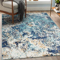 Modern Abstract Area Rug Blue 2x3 X3776