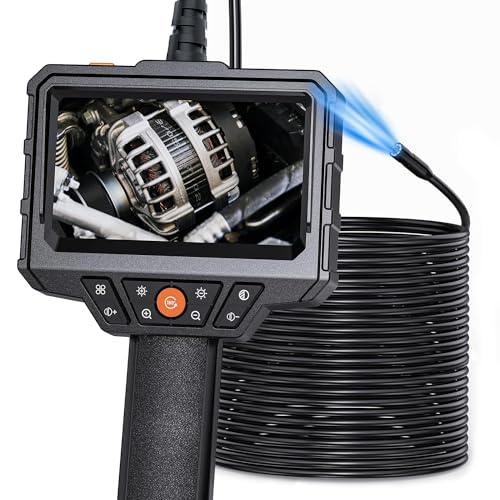 Handheld Borescope 4.3'' HD 1080P Endoscope with 50ft Semi-Rigid Cable I7202